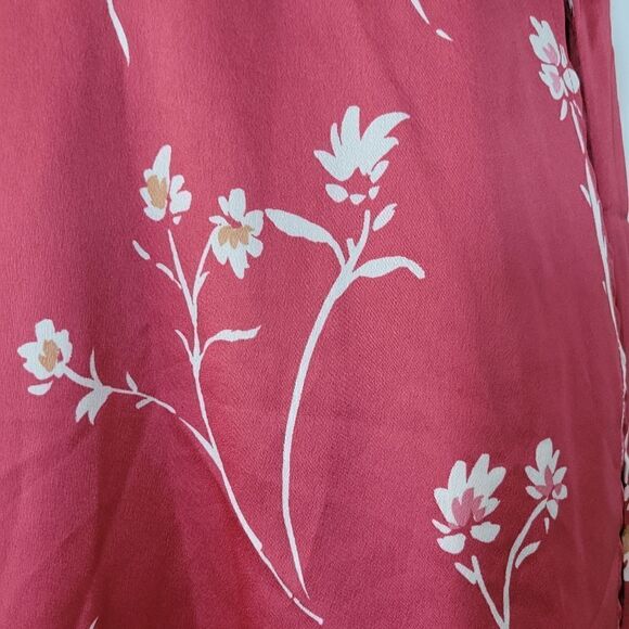 Halogen Faux Wrap Long Sleeve Floral Print Midi Dress NWOT - Picture 7 of 7